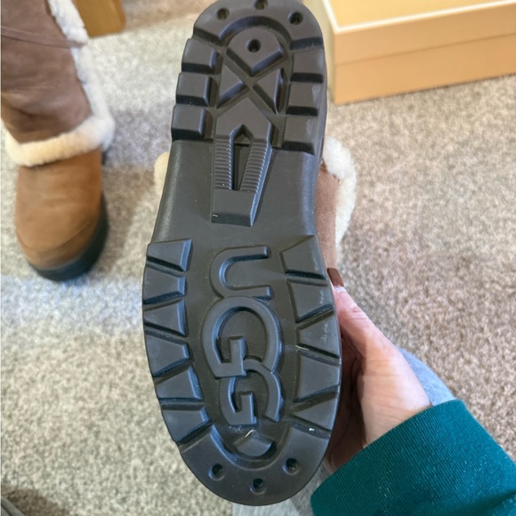 UGG Brown and Cream Shearling Boots - Picture 4 of 9